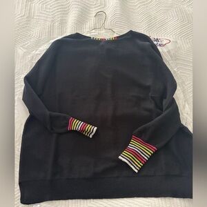 Zaket & Plover Cotton Cashmere Neon Accent Sweater